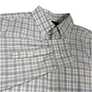 Charles Tyrwhitt Shirt Mens L Gray Check Non Iron Slim Fit Plaid Button Down